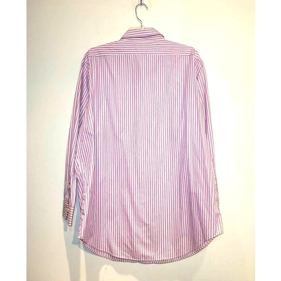 LRL Ralph Lauren pink stripe long sleeve button down shirt - size 17 - Picture 2 of 3